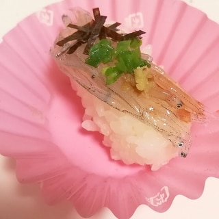 生しらすの握り寿司★ネギ海苔わさび醤油風味